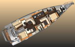 Explorer 54 - voilier aluminium dériveur intégral - plan de pont d'aménagement