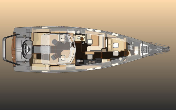 Explorer 54 aluminum sail yacht - interior layout