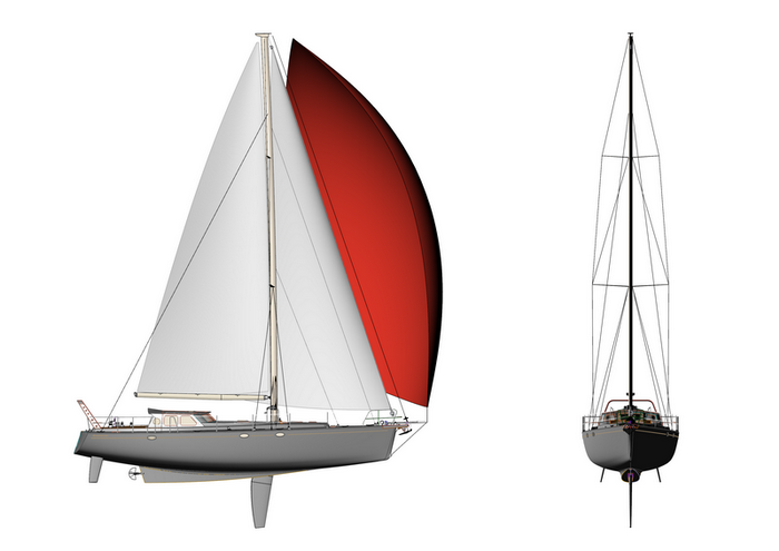 Sail plan expedition aluminum yacht