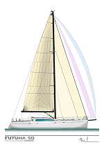 Futuna 50 - aluminum composite sail yacht - sail plan