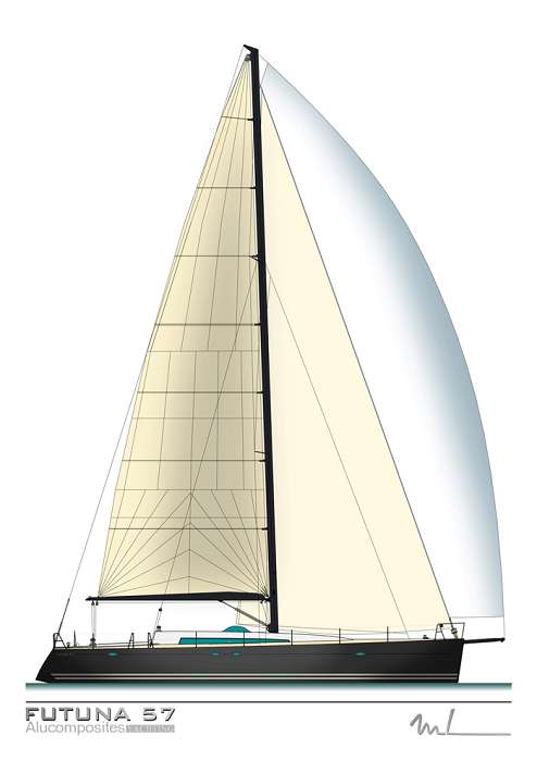 Futuna 57 - Aluminum composite sail yacht - sail plan