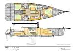 Futuna 57 - plans aménagements intérieur yacht aluminium et composite