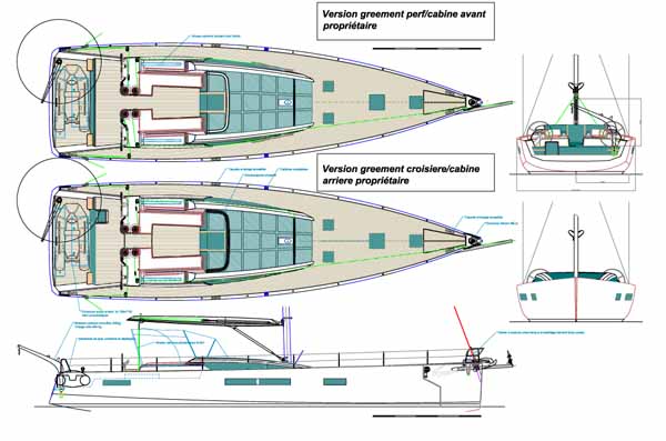 Futuna 64 aluminum composite sail yacht - exterior plans