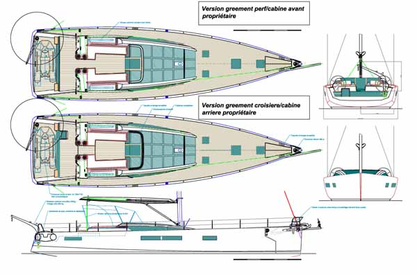 Futuna 64 voilier aluminium composite - plan d'extérieur