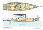 Futuna 70 - voilier aluminium composite - plans d'intérieur
