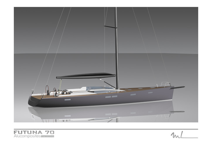 Futuna 70 voilier aluminium composite - plan d'extérieur