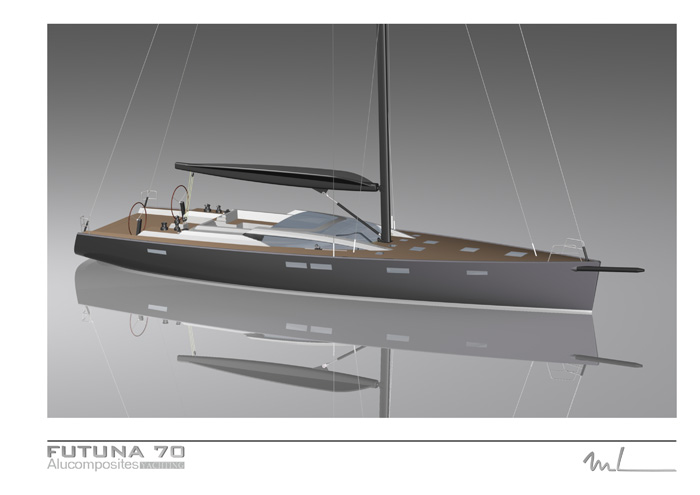 Futuna 70 voilier aluminium composite - plan d'extérieur